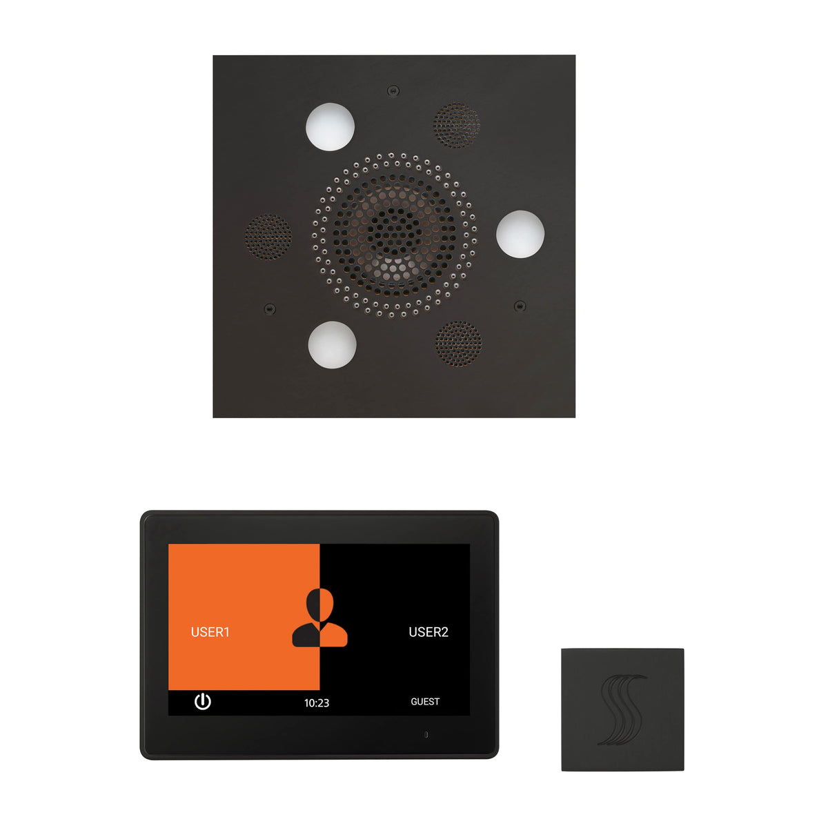 ThermaSol The Wellness Steam Package with 10" ThermaTouch Square-Steam Shower Controls & Accessories-ThermaSol-Matte Black-Nordica Sauna