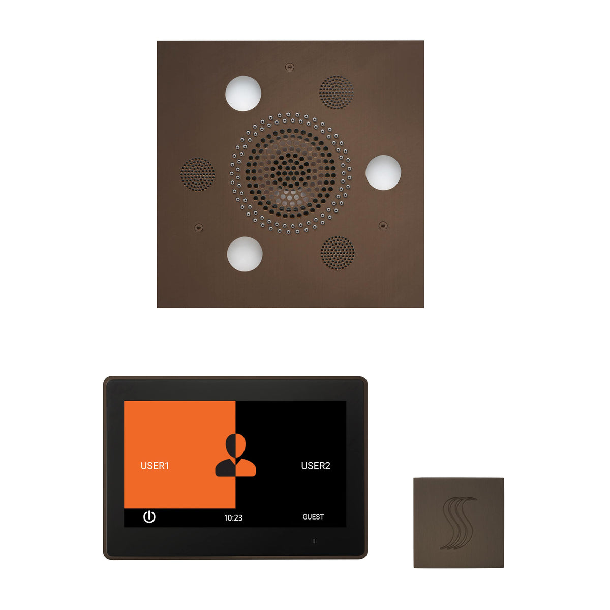 ThermaSol The Wellness Steam Package with 10" ThermaTouch Square-Steam Shower Controls & Accessories-ThermaSol-Oil Rubbed Bronze-Nordica Sauna