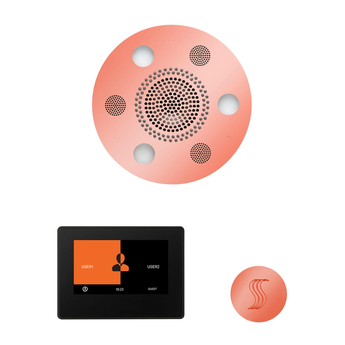 ThermaSol The Wellness Steam Package with 7" ThermaTouch Round-Steam Shower Controls & Accessories-ThermaSol-Copper-Nordica Sauna