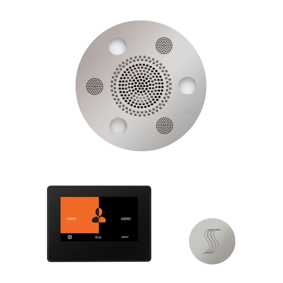 ThermaSol The Wellness Steam Package with 7" ThermaTouch Round-Steam Shower Controls & Accessories-ThermaSol-Polished Chrome-Nordica Sauna