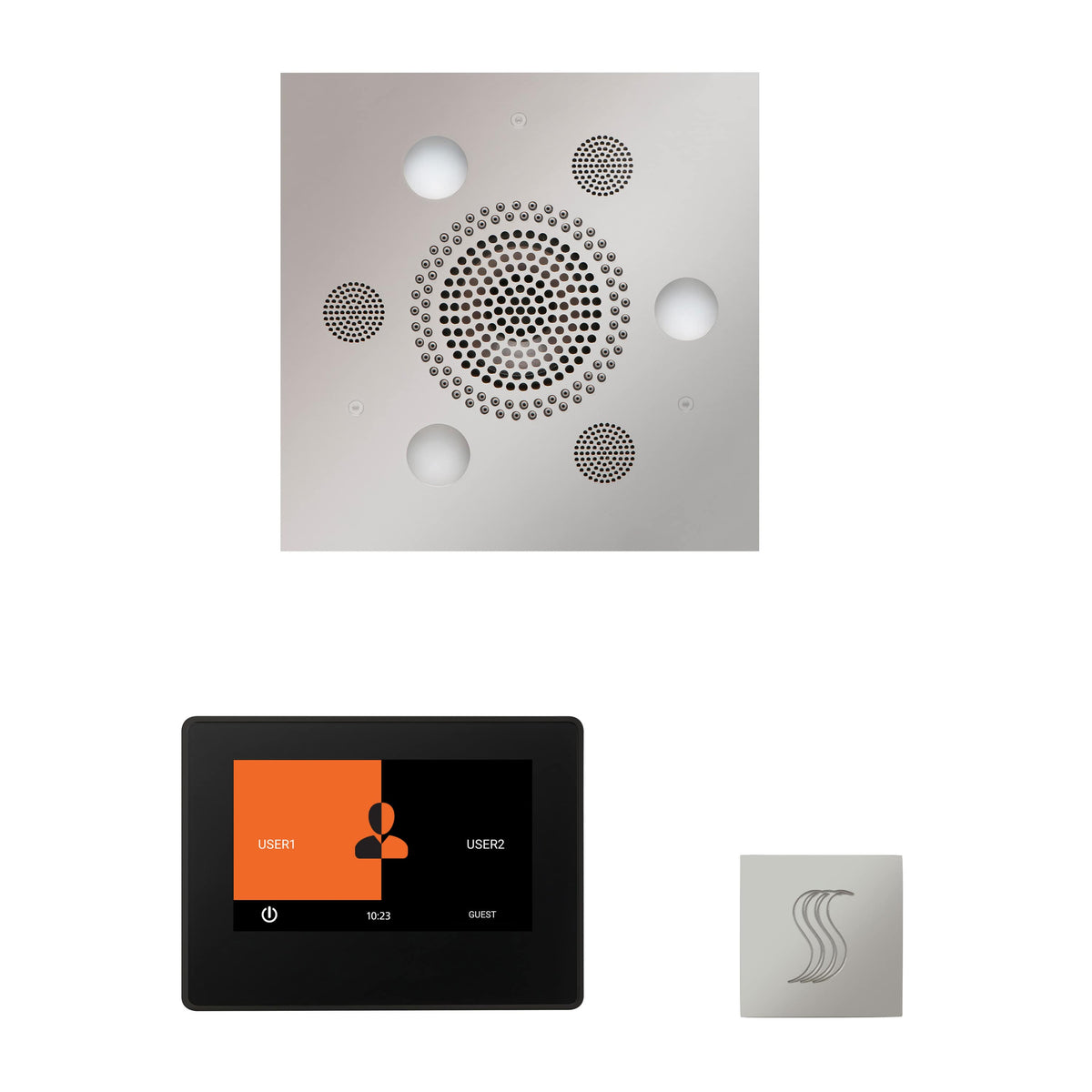 ThermaSol The Wellness Steam Package with 7" ThermaTouch Square-Steam Shower Controls & Accessories-ThermaSol-Polished Chrome-Nordica Sauna