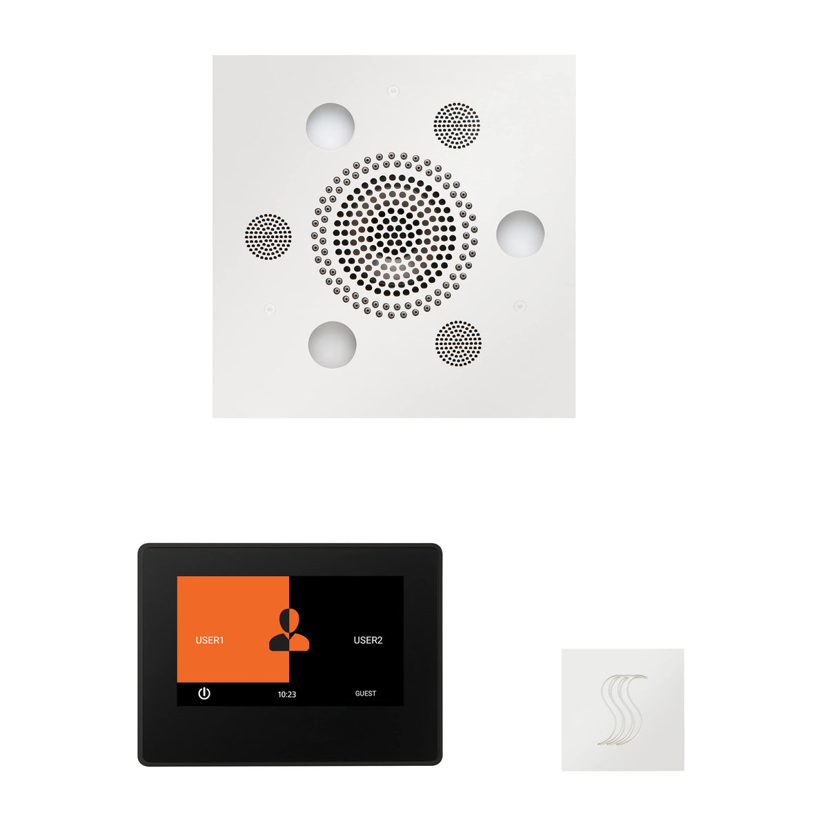 ThermaSol The Wellness Steam Package with 7" ThermaTouch Square-Steam Shower Controls & Accessories-ThermaSol-White-Nordica Sauna