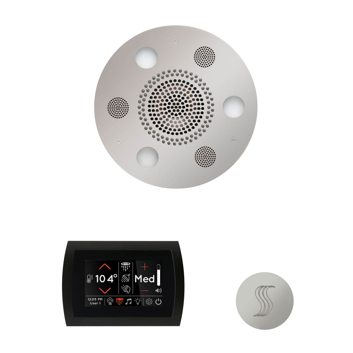 ThermaSol The Wellness Steam Package with SignaTouch Round-Steam Shower Controls & Accessories-ThermaSol-Polished Chrome-Nordica Sauna