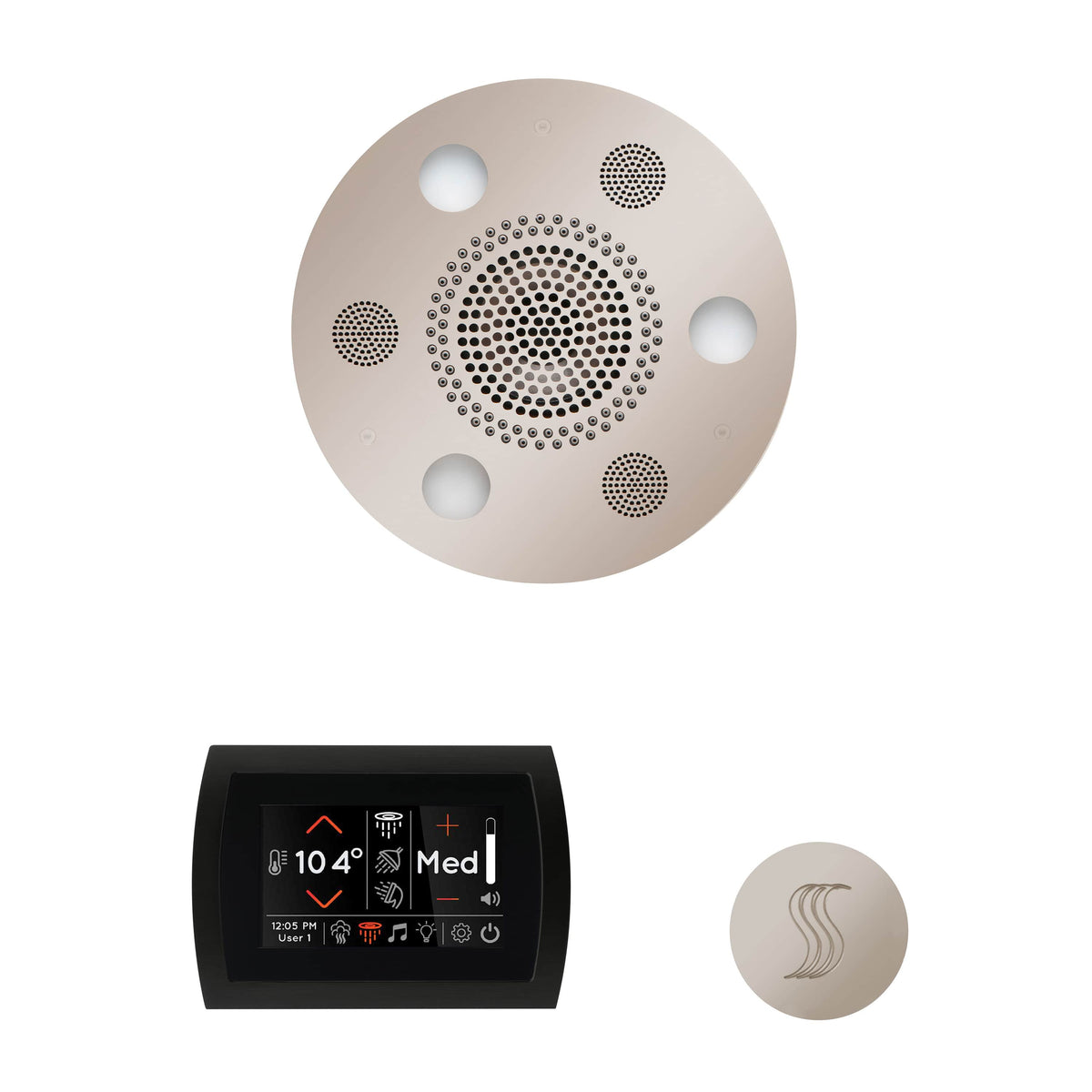 ThermaSol The Wellness Steam Package with SignaTouch Round-Steam Shower Controls & Accessories-ThermaSol-Polished Nickel-Nordica Sauna
