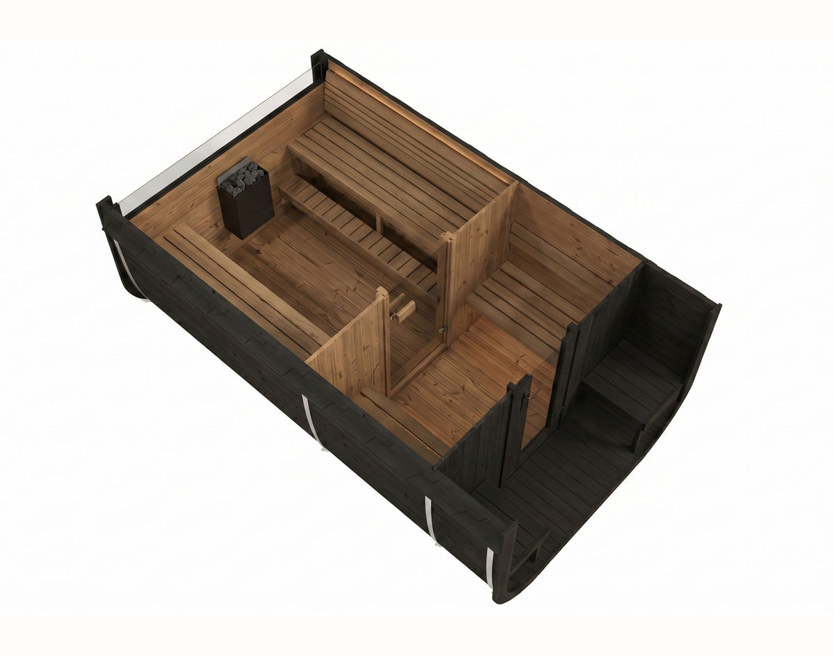 
SaunaLife CL12GCP 8-Person Cube Series Outdoor Home Sauna Kit