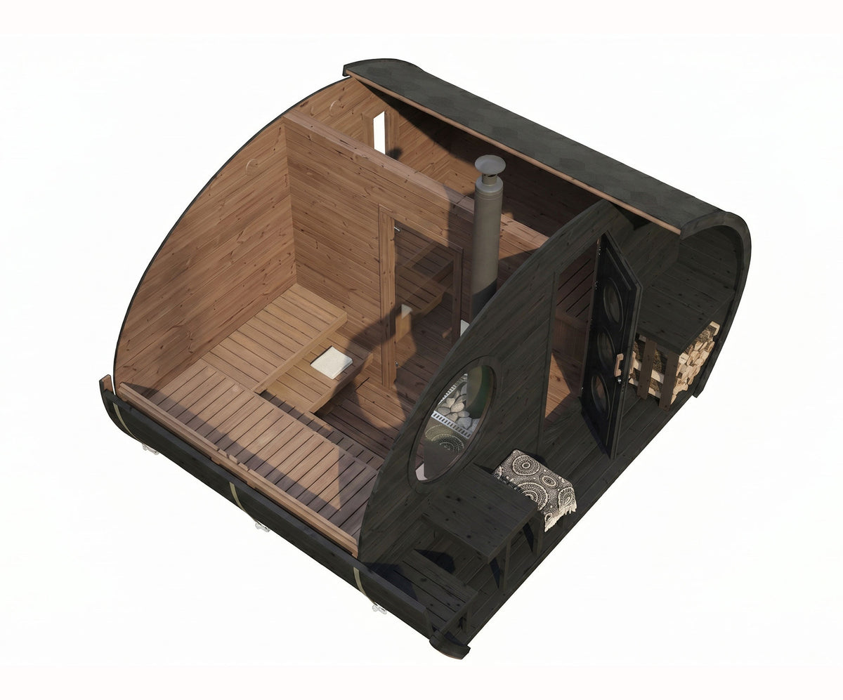 
SaunaLife Model G11 Garden-Series Outdoor Home Sauna Kit -2 Room Sauna