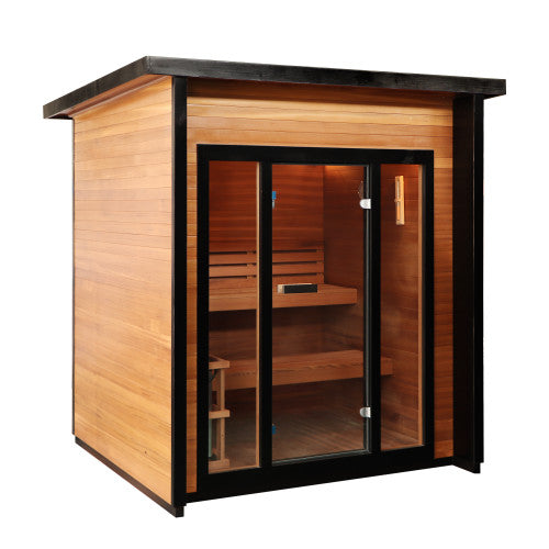 
Sunray Cayman 4-Person Traditional Outdoor Sauna with 6kW Harvia Heater