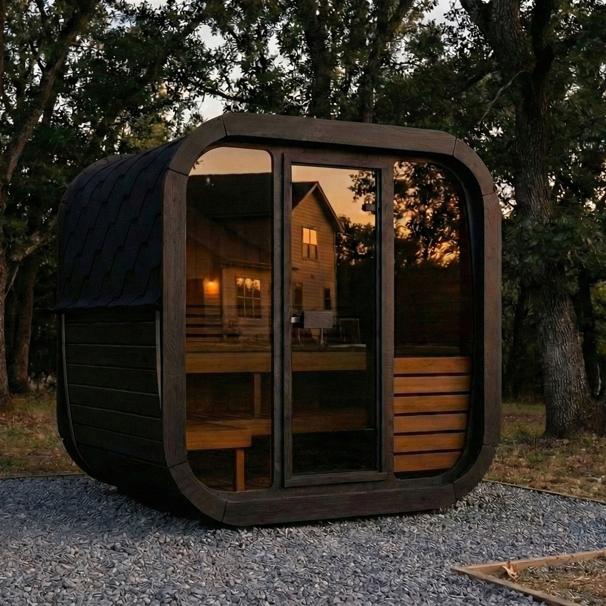 
SaunaLife CL5G 4-Person Cube-Series Outdoor Home Sauna Kit