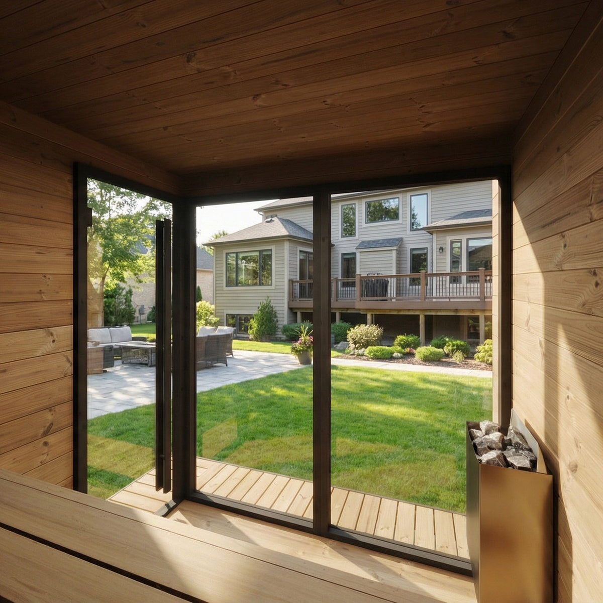 
SaunaLife GL6 6-Person Outdoor Sauna Kit | Garden Luxury Series