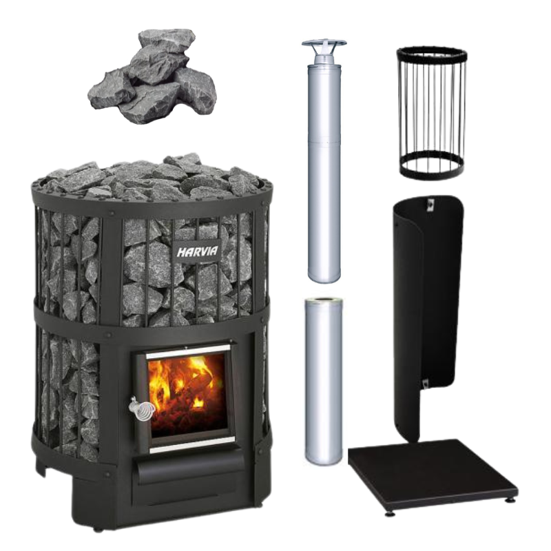 Harvia Legend 150 16kW Sauna Stove Package with Chimney-Sauna Heater-Harvia-Stainless Steel-