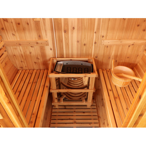 Sunray Solace 2-Person Traditional Barrel Sauna with 6kW Harvia Heater-Sunray-Nordica Sauna