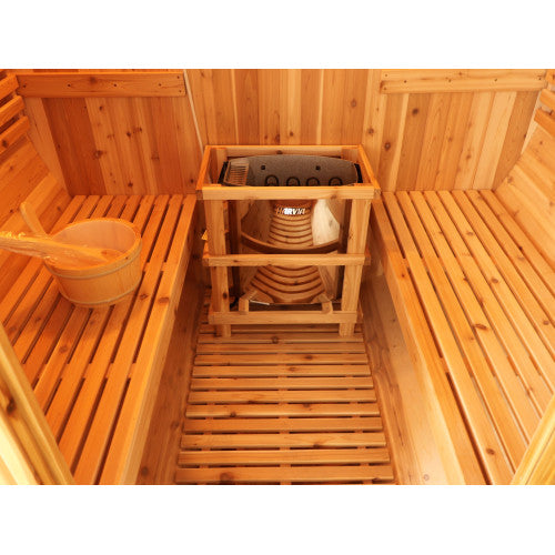 Sunray Aurora 2-4 Person Traditional Barrel Sauna with 6kW Harvia Heater-Sunray-Nordica Sauna