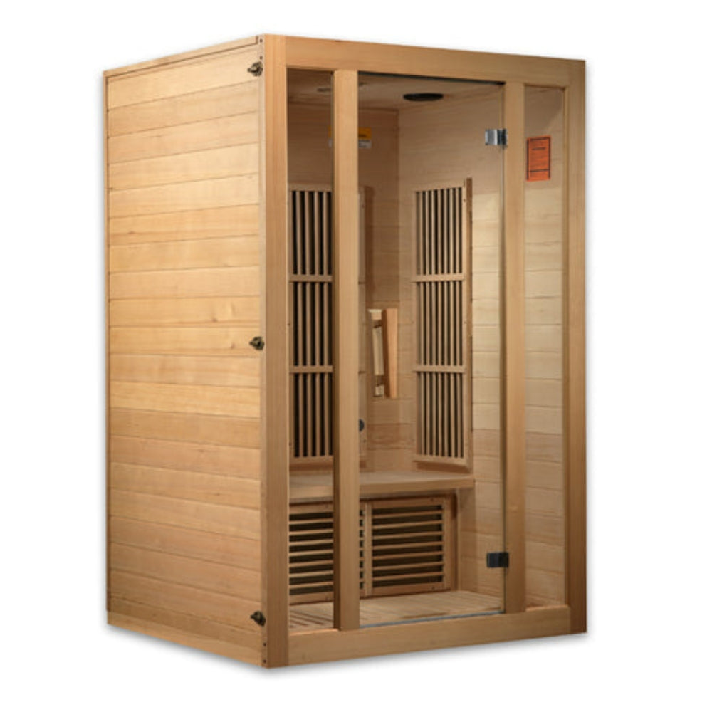Golden Designs Maxxus Seattle 2-Person Near Zero EMF FAR Infrared Carbon Sauna with Canadian Hemlock | MX-J206-01-ZF