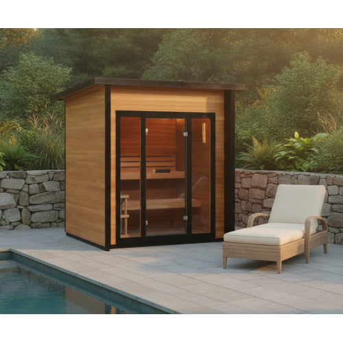 
Sunray Cayman 4-Person Traditional Outdoor Sauna with 6kW Harvia Heater