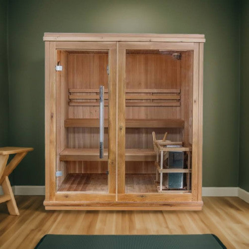 Sunray Charleston 4-Person Indoor Traditional Sauna with 6kW Harvia Heater