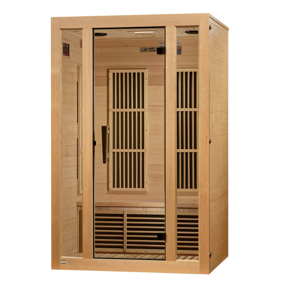 Golden Designs Maxxus Seattle 2-Person Near Zero EMF FAR Infrared Carbon Sauna with Canadian Hemlock | MX-J206-01-ZF