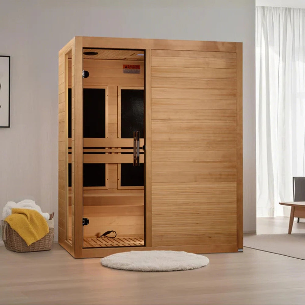 Golden Designs Toscana Elite 3-person Ultra Low EMF FAR Infrared Sauna with Canadian Hemlock