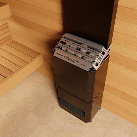 Saunum Air 7 Sauna Heater with Climate Equalizer-Sauna Heater-Saunum-Nordic Black/Anthracite Grey (Stainless cage body)-Nordica Sauna