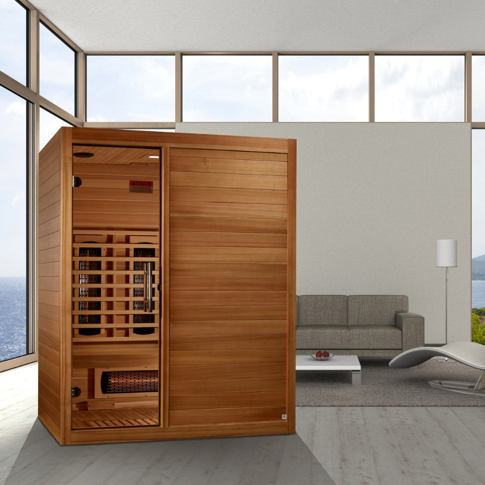 Golden Designs Maxxus S-Line 3-Person Full Spectrum Infrared Sauna with Pacific Cedar