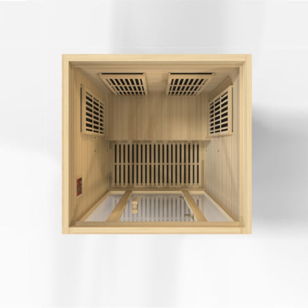 Golden Designs Maxxus Seattle 2-Person Near Zero EMF FAR Infrared Carbon Sauna with Canadian Hemlock | MX-J206-01-ZF