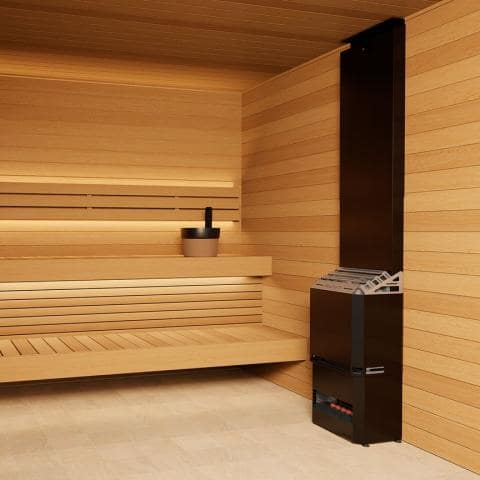 Saunum Air 7 Sauna Heater - Air Series, 6.4kW Sauna Heater w/ Climate Equalizer-Sauna Heater-Saunum-Nordic Black-Nordica Sauna