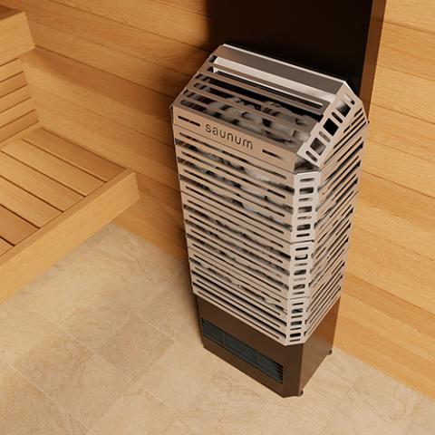 Saunum Air 5 Sauna Heater- Air Series, 4.8kW Sauna Heater w/ Climate Equalizer-Sauna Heater-Saunum-Nordic Black/Anthracite Grey (Stainless cage body)-Nordica Sauna