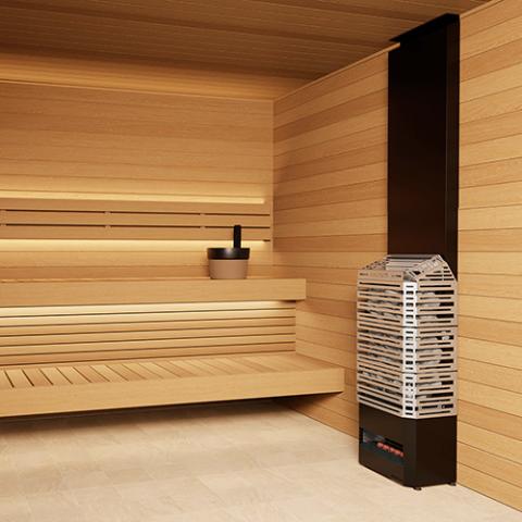 Saunum Air 7 Sauna Heater - Air Series, 6.4kW Sauna Heater w/ Climate Equalizer-Sauna Heater-Saunum-Nordic Black-Nordica Sauna