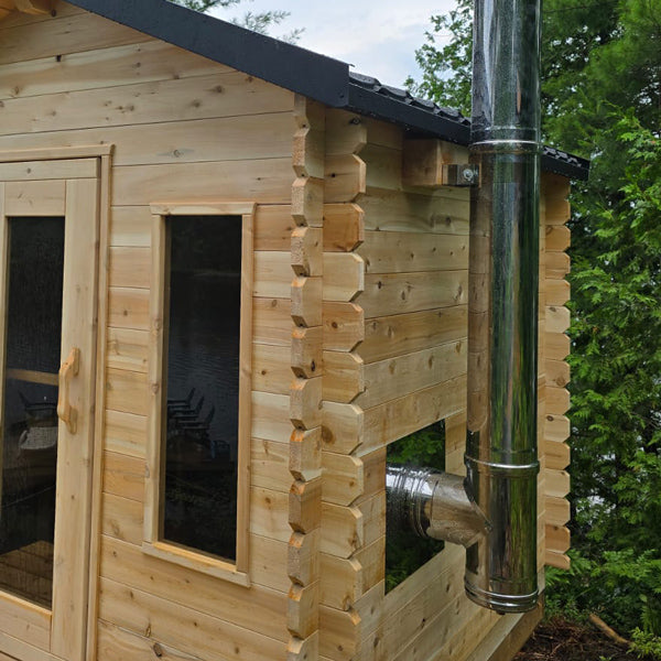 
Dundalk CT Georgian Cabin 6 Person Wood-Burning Cabin Sauna with Porch