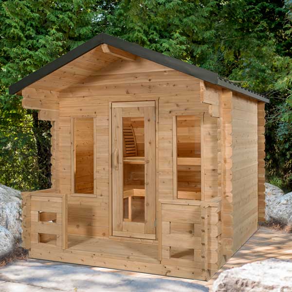 Dundalk CT Georgian Cabin 6 Person Sauna with Porch-Sauna-Dundalk Leisurecraft-Nordica Sauna