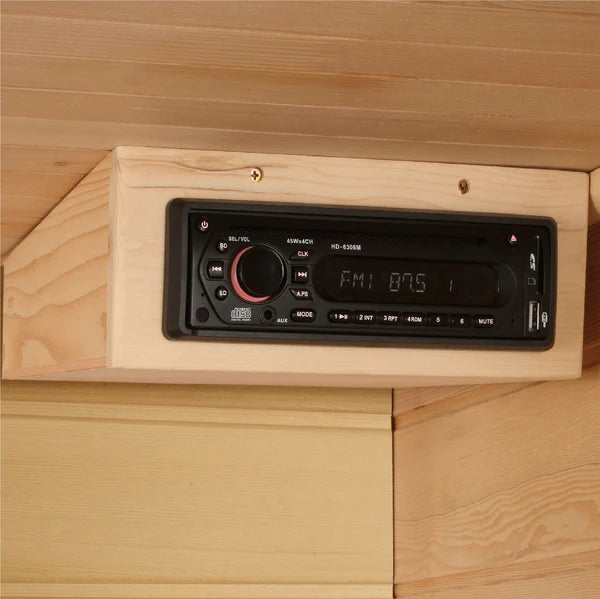 Golden Designs Maxxus Avignon 3-Person Corner Near Zero EMF FAR Infrared Sauna with Canadian Red Cedar | MX-K356-01-ZF CED