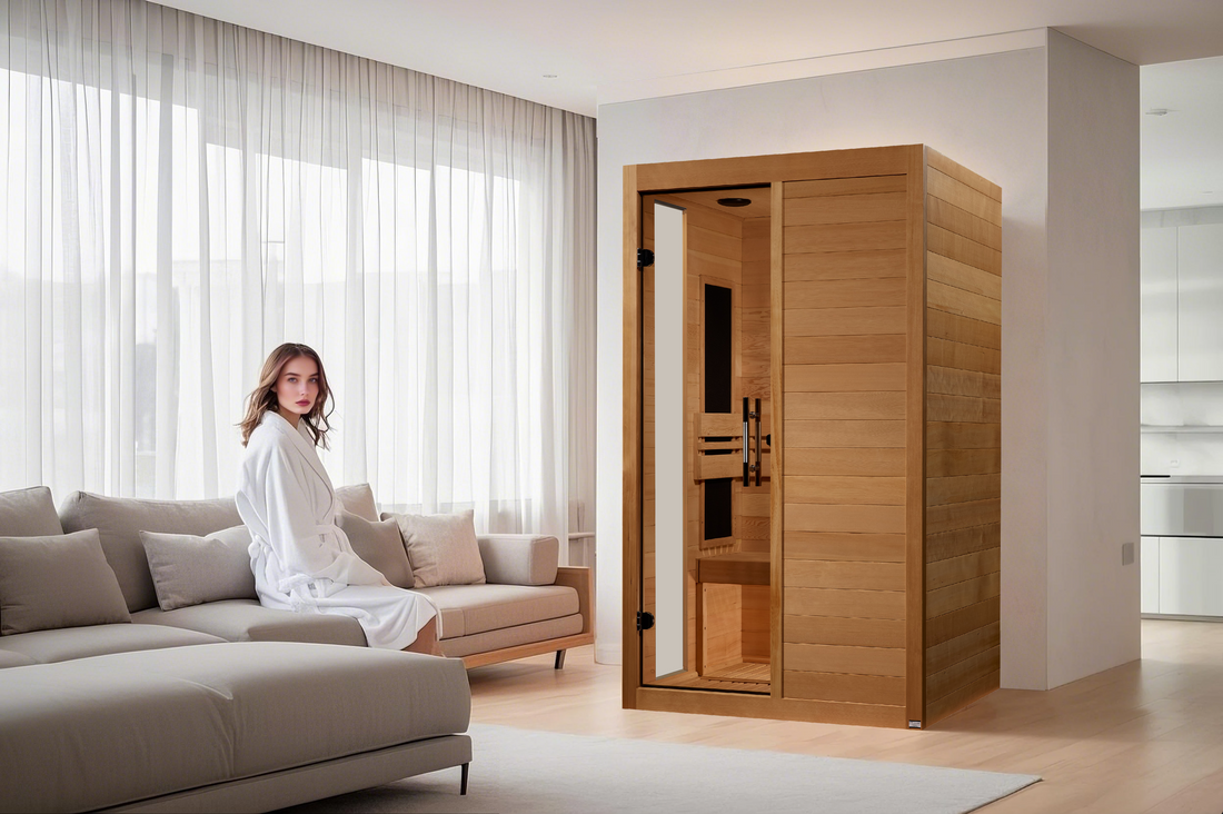 Golden Designs Lucca Elite 2-person Ultra Low EMF FAR Infrared Sauna with Canadian Hemlock