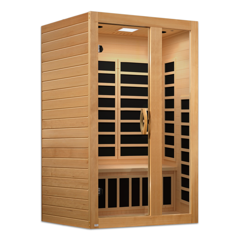 Golden Designs Serena Elite 2-person Ultra Low EMF FAR Infrared Sauna with Canadian Hemlock