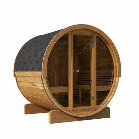 SaunaLife Model E7 Sauna Barrel | ERGO Series-Sauna-SaunaLife-Glass Front-Nordica Sauna