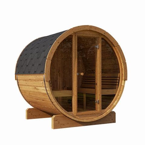 SaunaLife Model E8 Sauna Barrel | ERGO Series-Sauna-SaunaLife-Glass Front-Nordica Sauna