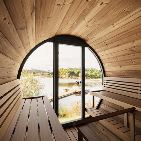 SaunaLife Model EE8G ERGO Series Sauna Barrel 79"L x 91"H (Diameter) Glass Front-Sauna-SaunaLife-Nordica Sauna