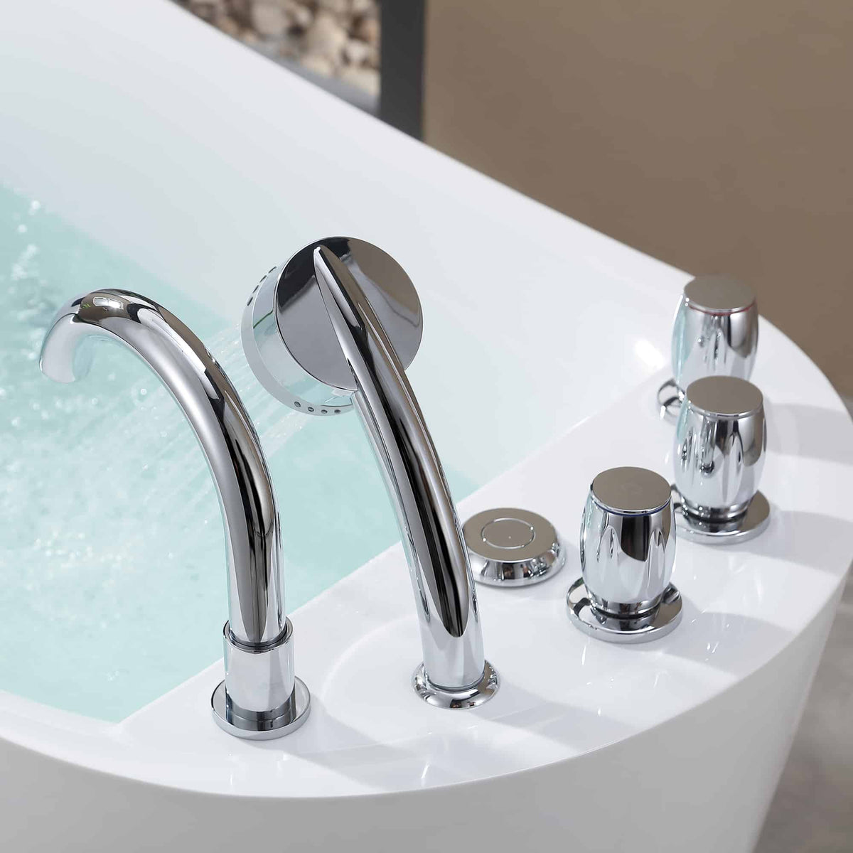 Empava 59 in. Whirlpool Freestanding Acrylic Bathtub | EMPV-59AIS04-Feestanding massage bathtub-Empava-Nordica Sauna