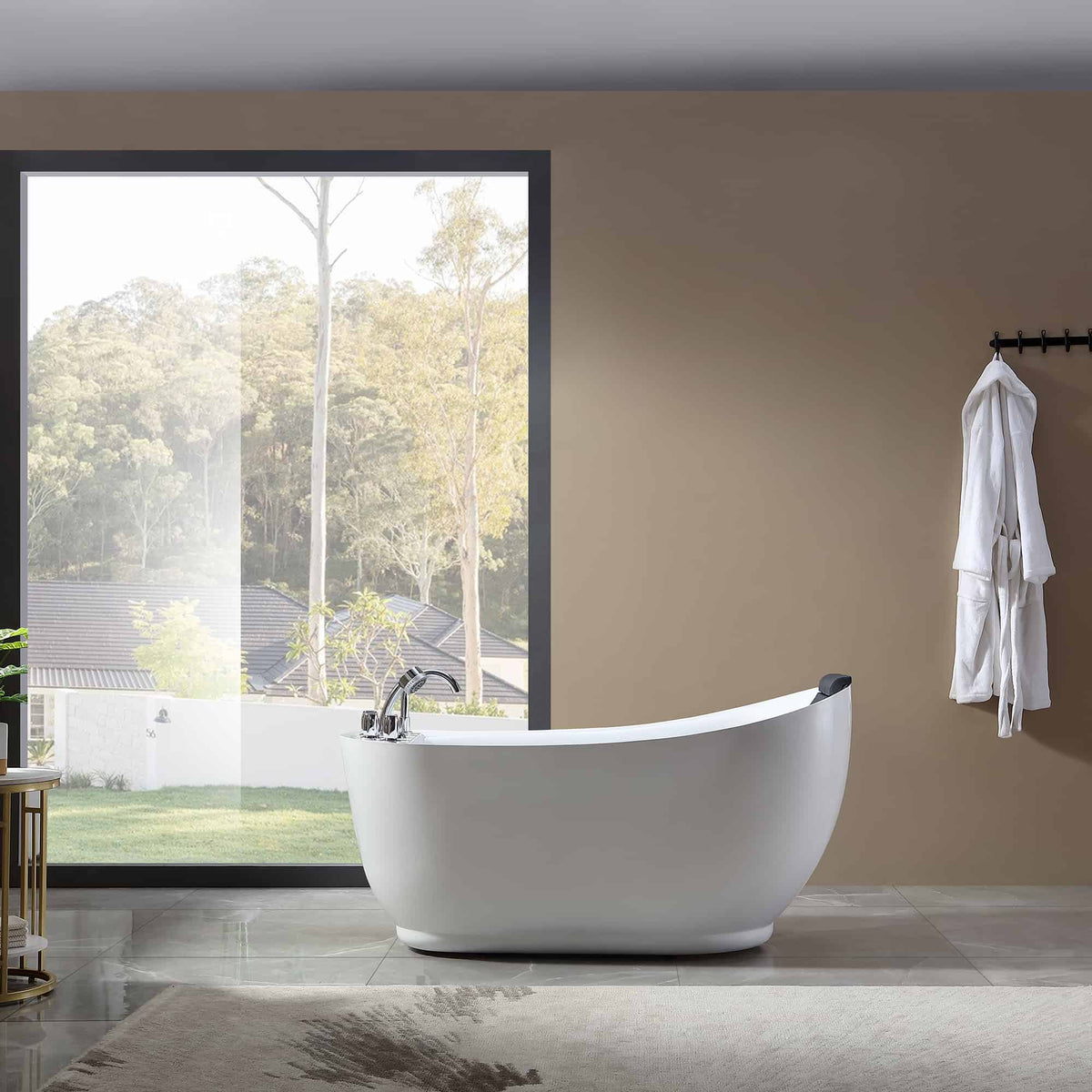 Empava 59 in. Whirlpool Freestanding Acrylic Bathtub | EMPV-59AIS04-Feestanding massage bathtub-Empava-Nordica Sauna