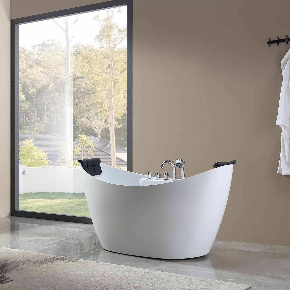 Empava 59 in. Whirlpool Freestanding Acrylic Bathtub | EMPV-59AIS11-Feestanding massage bathtub-Empava-Nordica Sauna