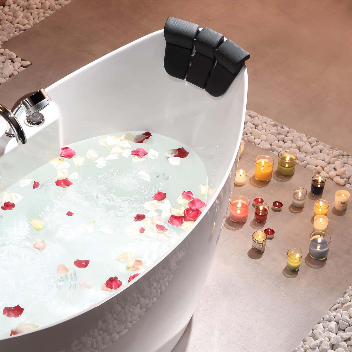 Empava 59 in. Whirlpool Freestanding Acrylic Bathtub | EMPV-59AIS11-Feestanding massage bathtub-Empava-Nordica Sauna