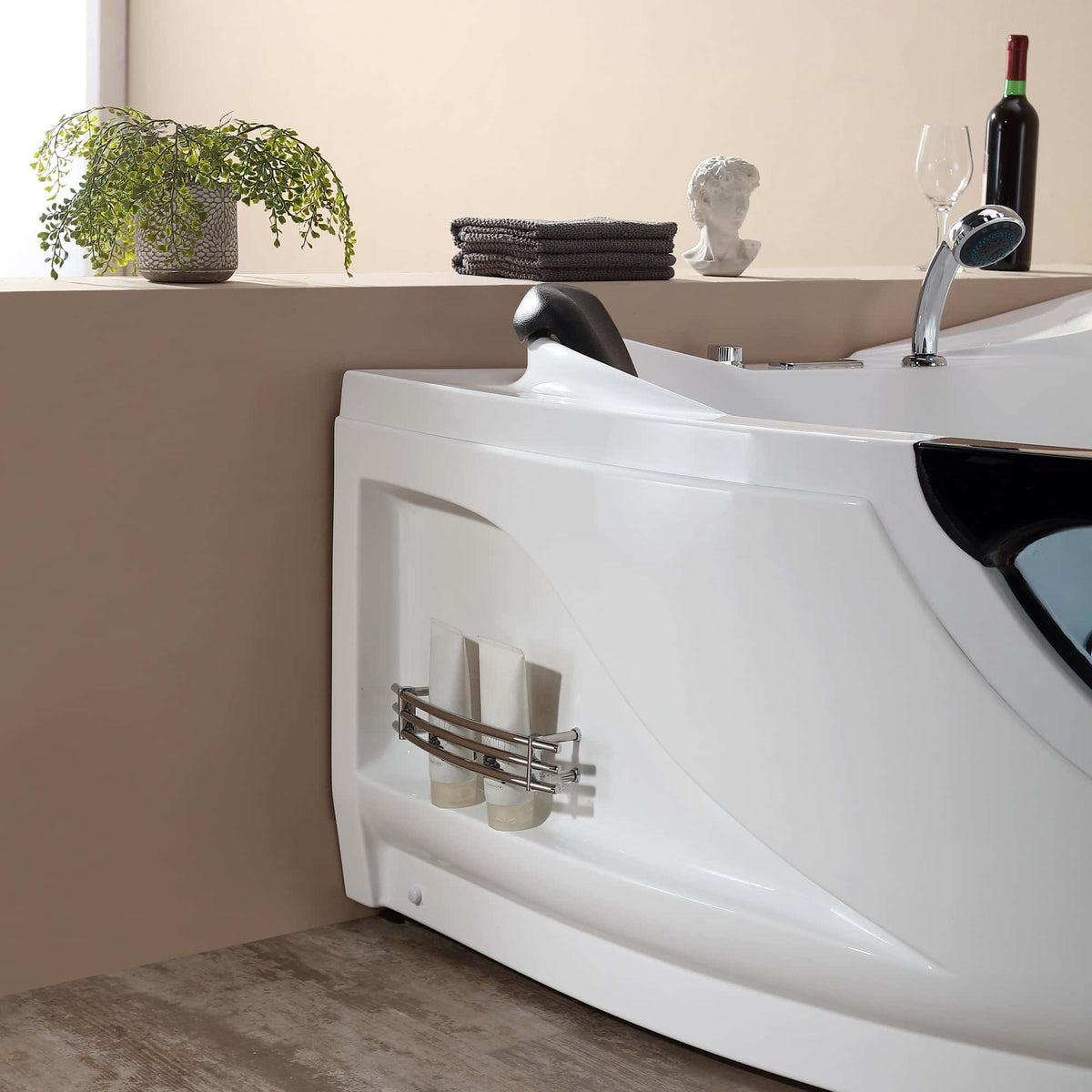 Empava 59 in. Whirlpool LED Corner Bathtub | EMPV-59JT319LED-massage bathtub-Empava-Nordica Sauna