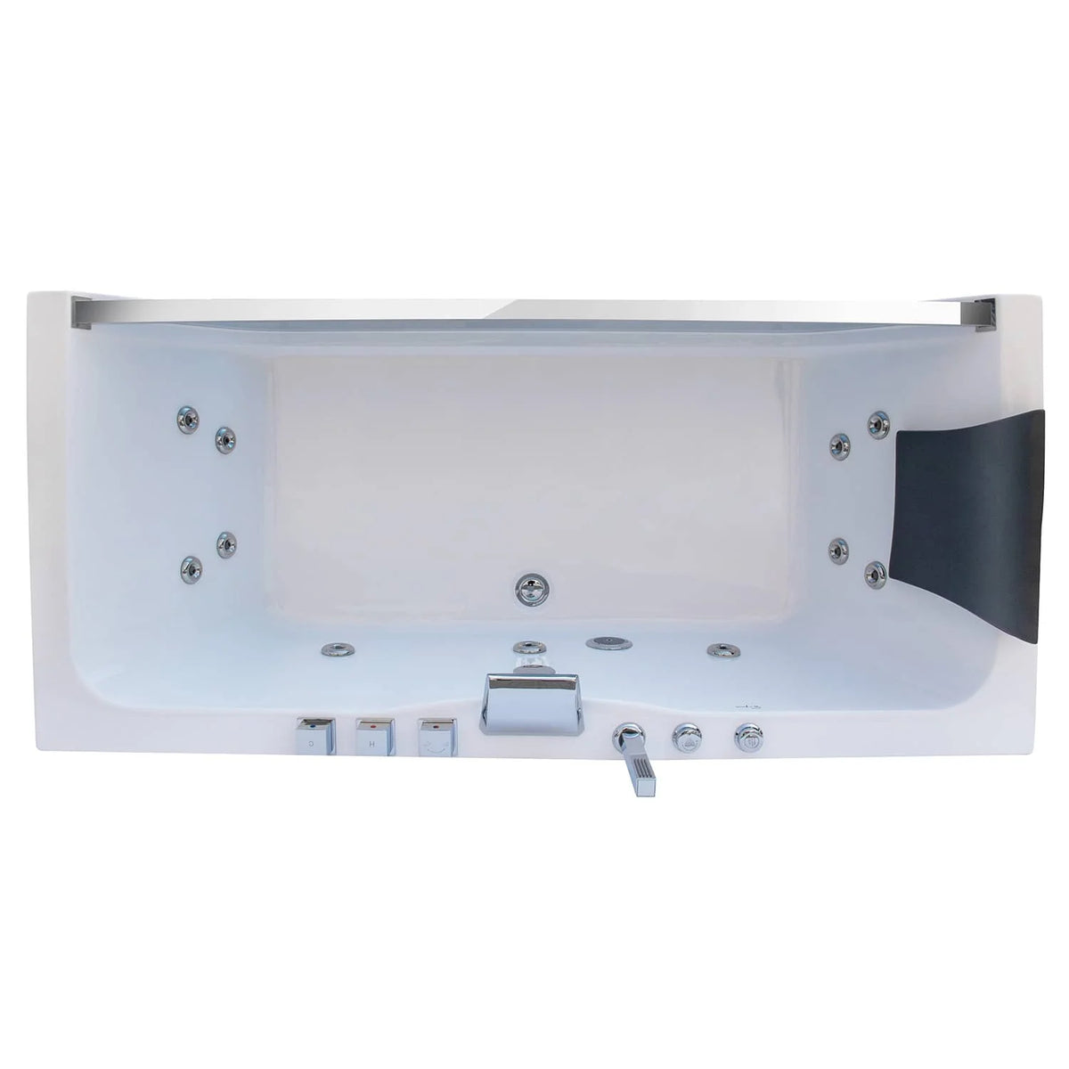 Empava 59 in. Whirlpool Rectangular Bathtub | EMPV-59JT408LED-massage bathtub-Empava-Nordica Sauna