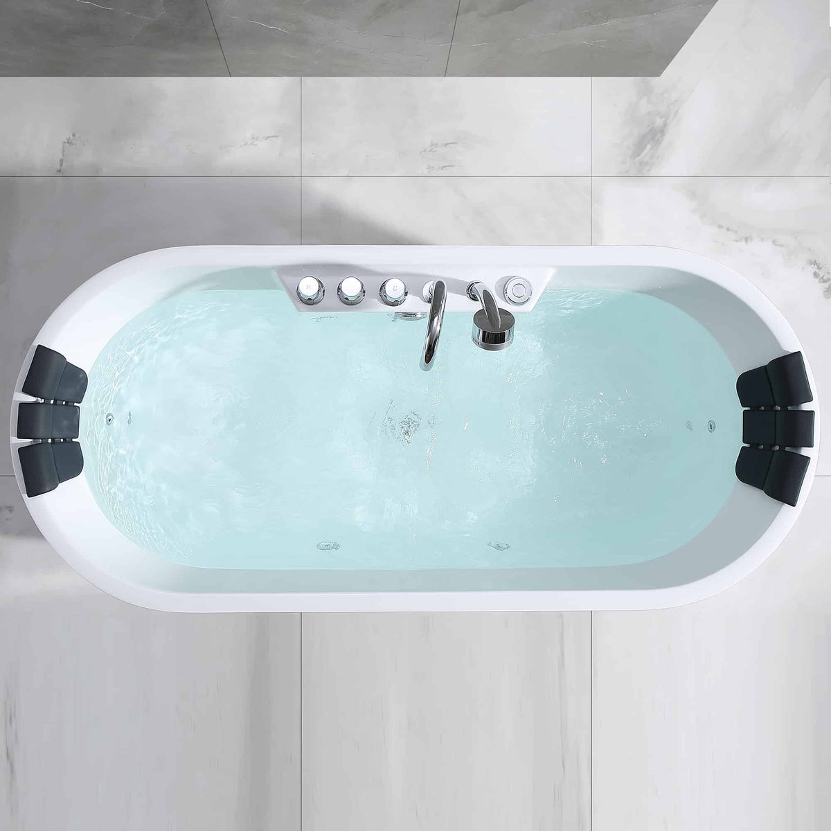Empava 67 in. Whirlpool Acrylic Freestanding Bathtub | EMPV-67AIS01-Feestanding massage bathtub-Empava-Nordica Sauna