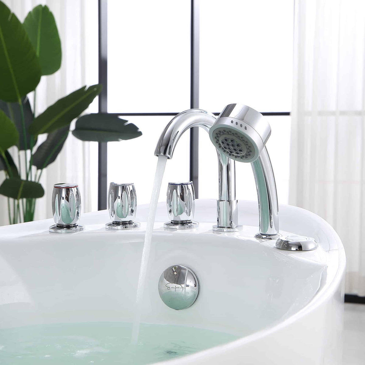 Empava 67 in. Whirlpool Freestanding Acrylic Bathtub | EMPV-67AIS02-Feestanding massage bathtub-Empava-Nordica Sauna