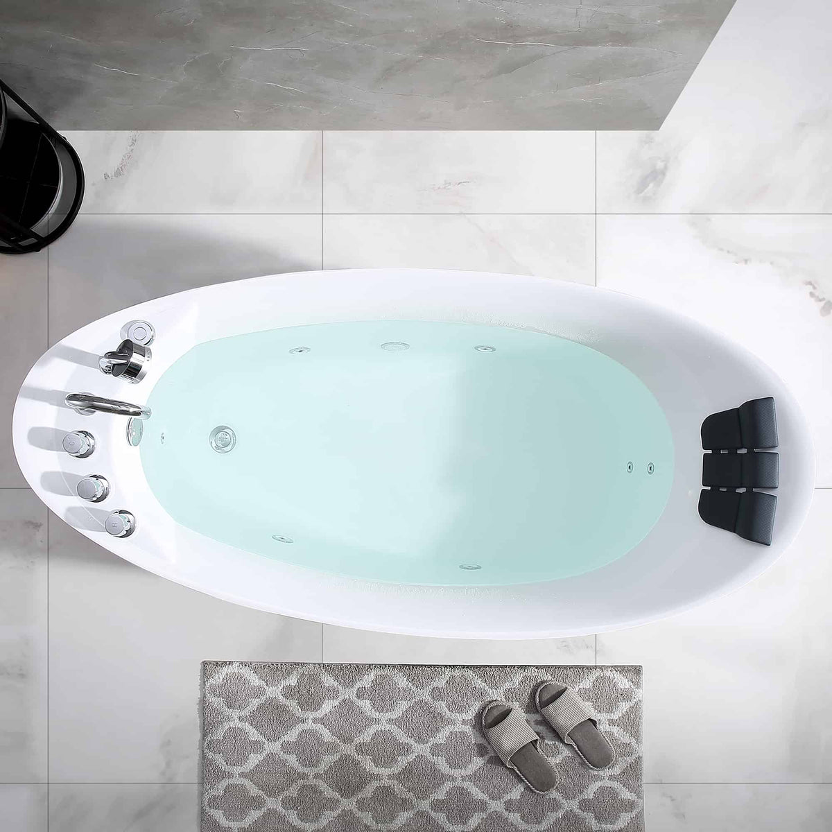 Empava 67 in. Whirlpool Freestanding Acrylic Bathtub | EMPV-67AIS02-Feestanding massage bathtub-Empava-Nordica Sauna