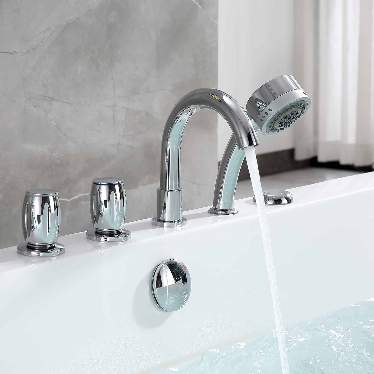 Empava 67 in. Whirlpool Freestanding Acrylic Bathtub | EMPV-67AIS03-Feestanding massage bathtub-Empava-Nordica Sauna