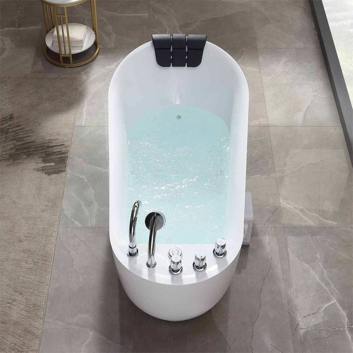 Empava 67 in. Whirlpool Freestanding Acrylic Bathtub | EMPV-67AIS05-Feestanding massage bathtub-Empava-Nordica Sauna