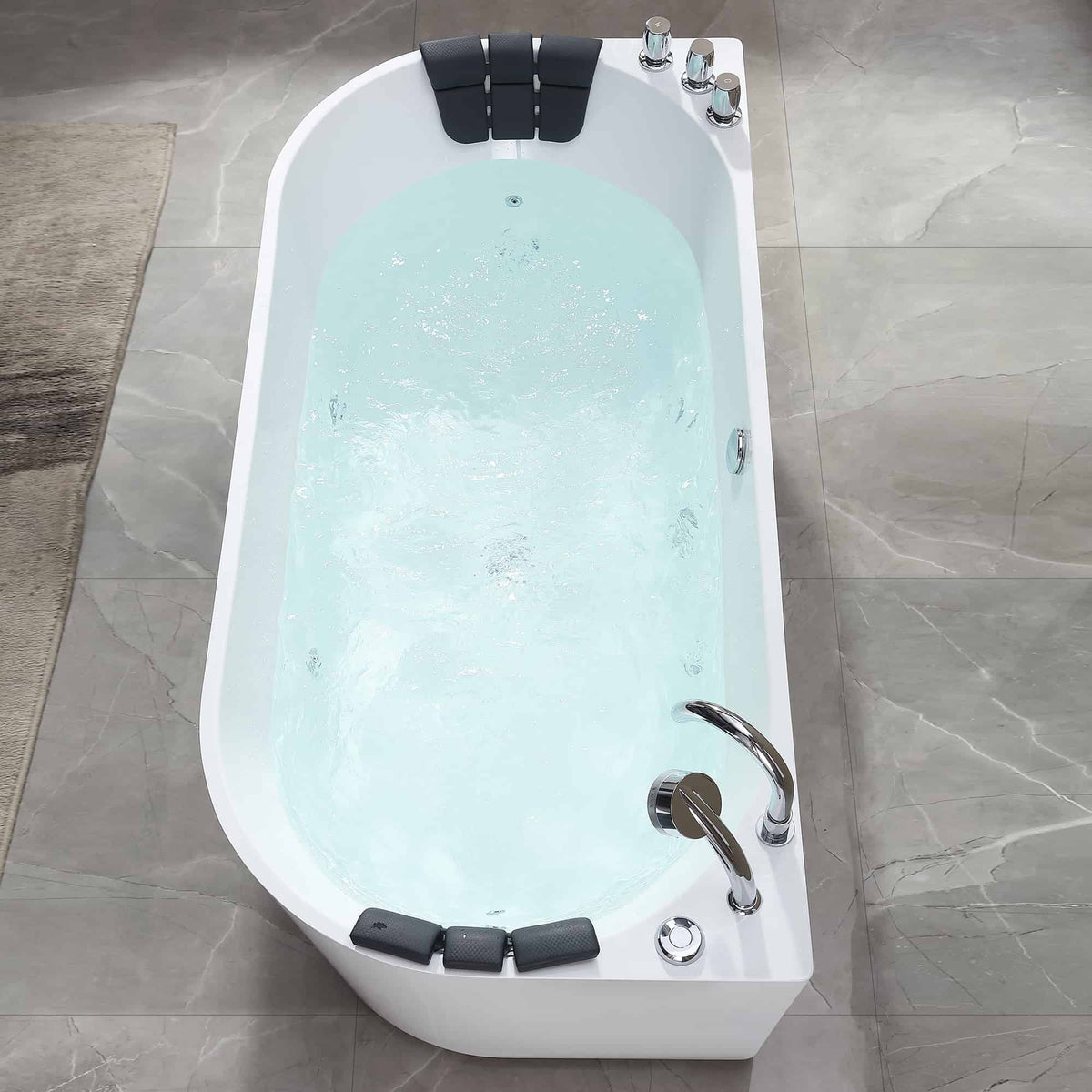 Empava 67 in. Whirlpool Freestanding Acrylic Bathtub | EMPV-67AIS07-Feestanding massage bathtub-Empava-Nordica Sauna