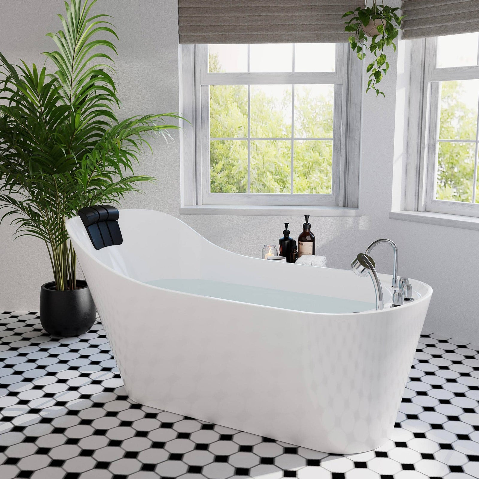 Empava 67 in. Whirlpool Freestanding Acrylic Bathtub | EMPV-67AIS09-Feestanding massage bathtub-Empava-Nordica Sauna