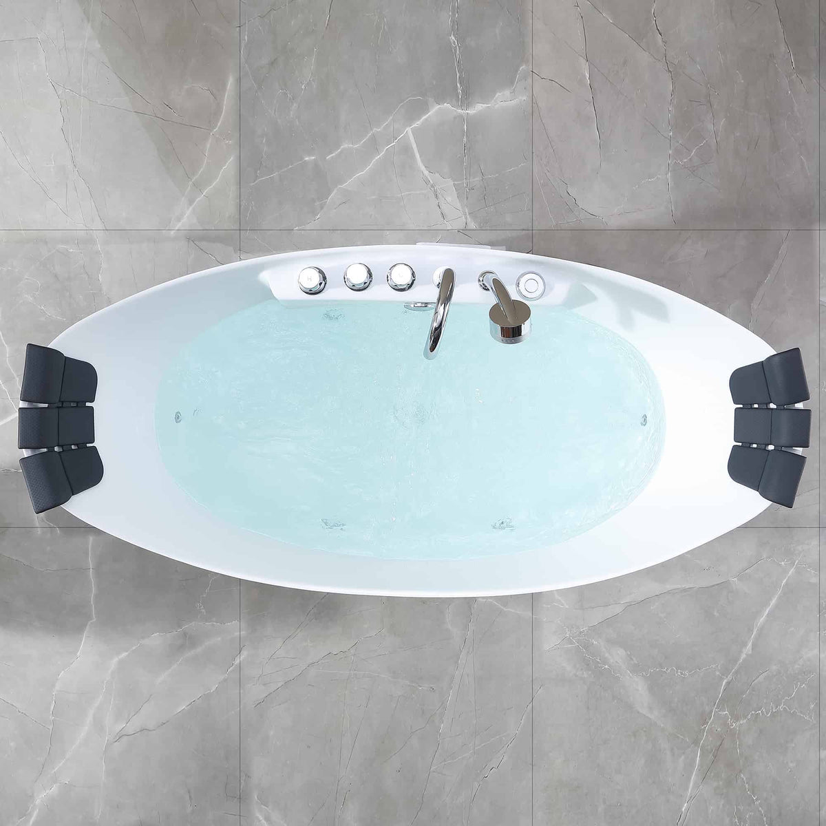 Empava 67 in. Whirlpool Freestanding Acrylic Bathtub | EMPV-67AIS10-Feestanding massage bathtub-Empava-Nordica Sauna