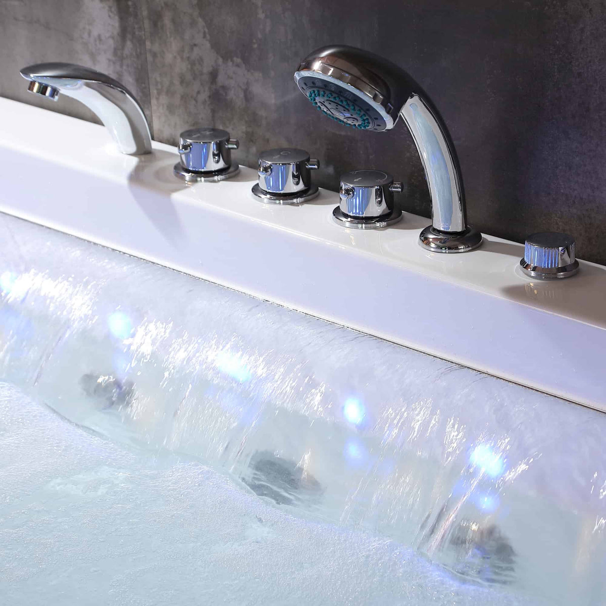 Empava 67 in. Whirlpool Rectangular Bathtub | EMPV-67JT351LED-massage bathtub-Empava-Nordica Sauna